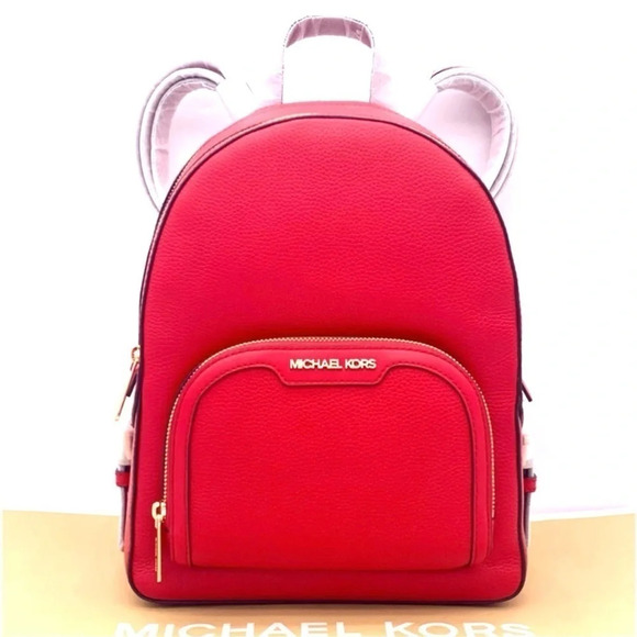 Michael Kors Jaycee Medium Backpack Red/Gold (NWT) - Picture 2 of 7